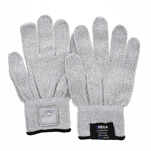 Experience targeted hand pain relief with the Omega Premium Conductive Gloves for TENS/EMS (1 Pair)