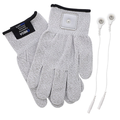 Experience targeted hand pain relief with the Omega Premium Conductive Gloves for TENS/EMS (1 Pair)
