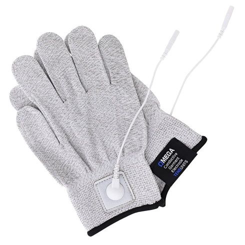 Experience targeted hand pain relief with the Omega Premium Conductive Gloves for TENS/EMS (1 Pair)