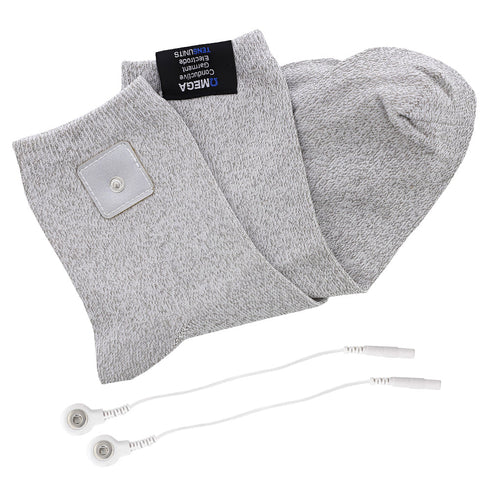 Experience foot pain relief and advanced comfort with the Omega Premium Conductive Socks for TENS/EMS (1 Pair)