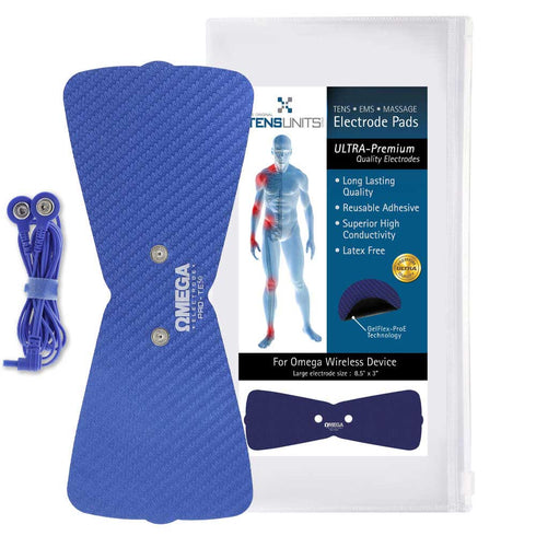 Ultra Premium: Optimal Comfort Butterfly Electrode: 8.5"x3.5", w/ Wire