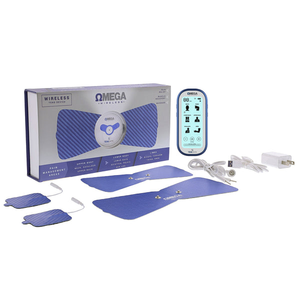 Omega Wireless TENS Unit for Pain Relief with Deluxe Remote