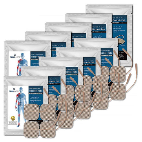 Ultra Premium: Optimal Comfort 40 Tan Cloth Electrodes, Square 1.5"x1.5"