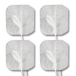 Economy 1.5" x 1.5" White Cloth Square EMS & TENS Electrode Pad - 1 Pack (4 Pads) - Tens Units
