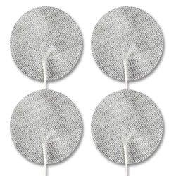Economy Pack: 4 White Cloth Round EMS/TENS Pads, 3"