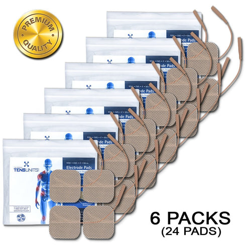 Premium Comfort Plus: 24 Tan Cloth Electrodes, 2"x2", Poly Bag
