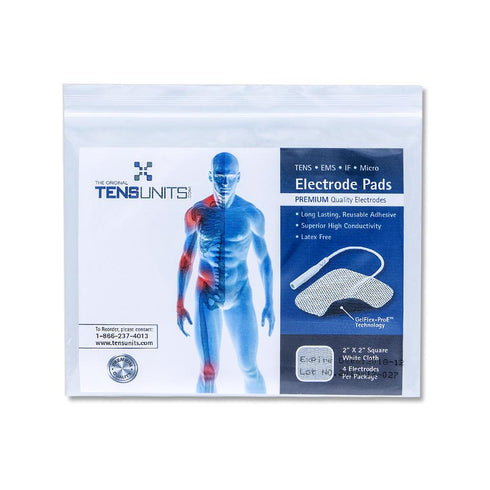 Premium Comfort Plus: 2" x 2" Square White Cloth Electrodes