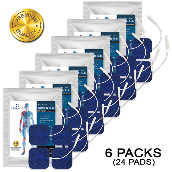 Ultra Premium: Optimal Comfort 24 Blue Cloth Electrodes, 2"x2", Foil Bag