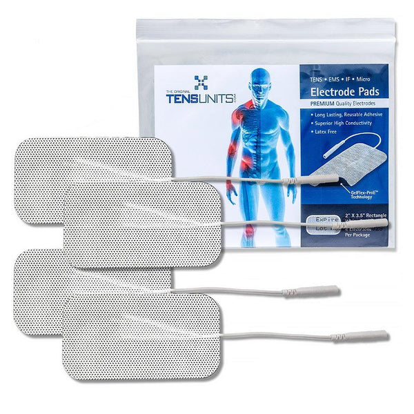 Premium Comfort Plus: 2" x 3.5" Rectangle White Cloth Electrodes