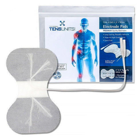 Premium Comfort Plus: 4" x 6" White Cloth Butterfly Electrode