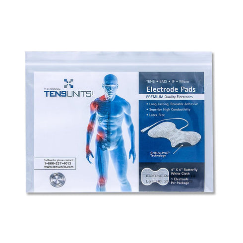 Premium Comfort Plus: 4" x 6" White Cloth Butterfly Electrode