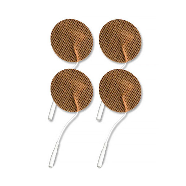 Economy 1.25" Tan Cloth Round EMS & TENS Electrode Pad - 1 Pack (4 Pads) - Tens Units
