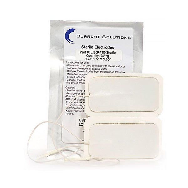 Economy 1.5" x 3" White Cloth Sterile Electrodes - 1 Pack (2 Pads) - Tens Units