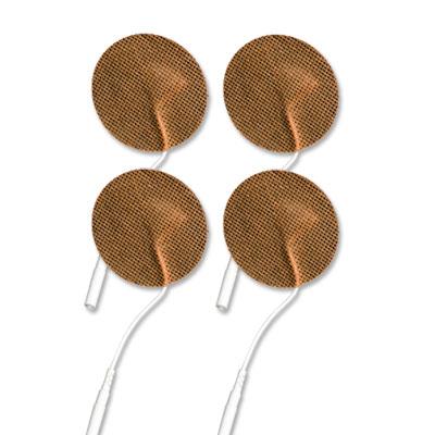Economy 2" Tan Cloth Round EMS & TENS Electrode Pad - 1 Pack (4 Pads) - Tens Units