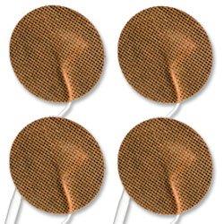 Economy 2" Tan Cloth Round EMS & TENS Electrode Pad - 1 Pack (4 Pads) - Tens Units