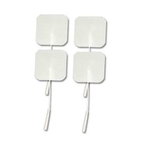Economy 2" x 2" White Foam Square EMS & TENS Electrode Pad - 1 Pack (4 Pads) - Tens Units