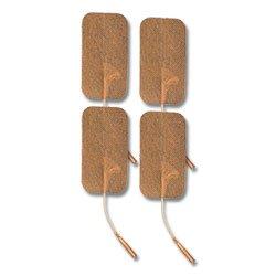 2" x 3.5" Tan Cloth Rectangle EMS & TENS Electrode Pad - 4 Pack - Tens Units
