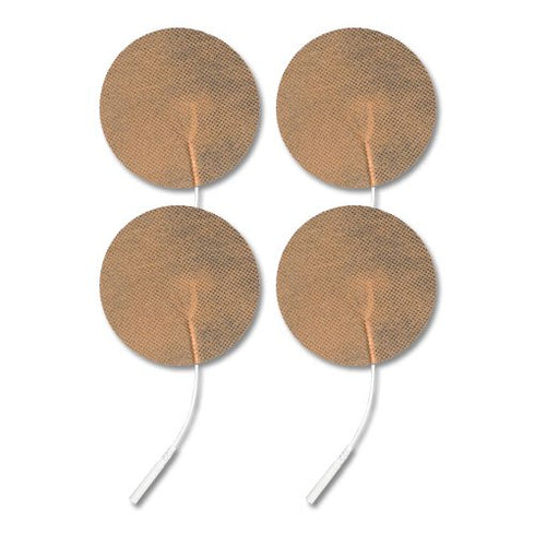Economy 3" Tan Cloth Round EMS & TENS Electrode Pad - 1 Pack (4 Pads)