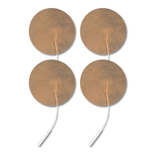 Economy 3" Tan Cloth Round EMS & TENS Electrode Pad - 1 Pack (4 Pads)