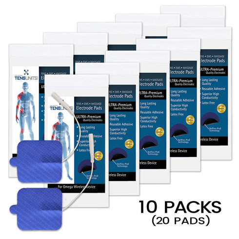 Ultra Premium: 20 Blue Mesh Cloth Electrodes, Superior Quality, 2"x2