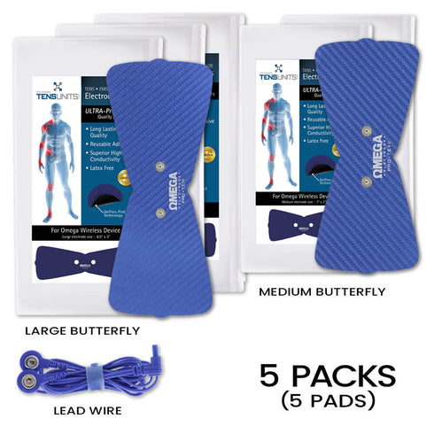 Replacement Snap Butterfly Electrode Pads 3 Large & 2 Small