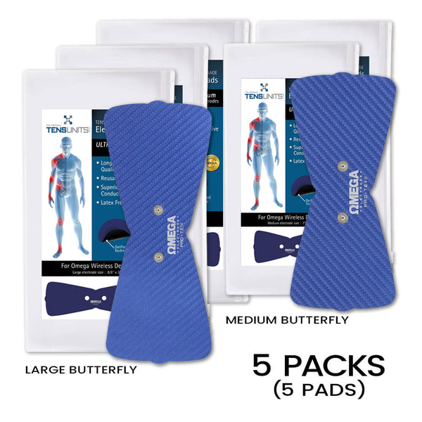 Replacement Snap Butterfly Electrode Pads 3 Large & 2 Small