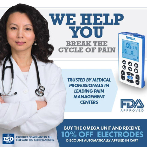 Omega Professional Tens & NMES/EMS Combo Unit for Ultimate Pain Relief