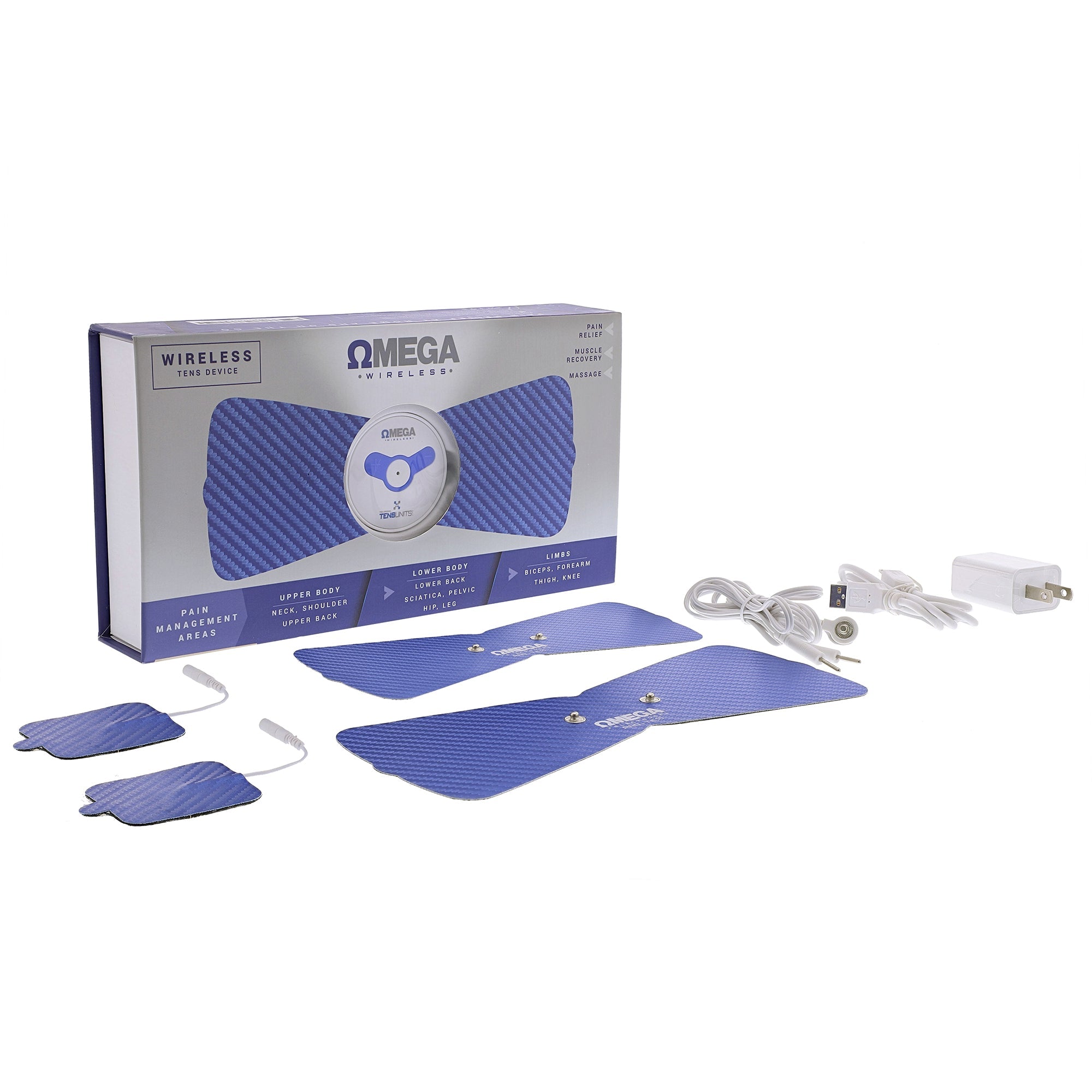 Omega Wireless TENS Unit for Pain Relief with Deluxe Remote