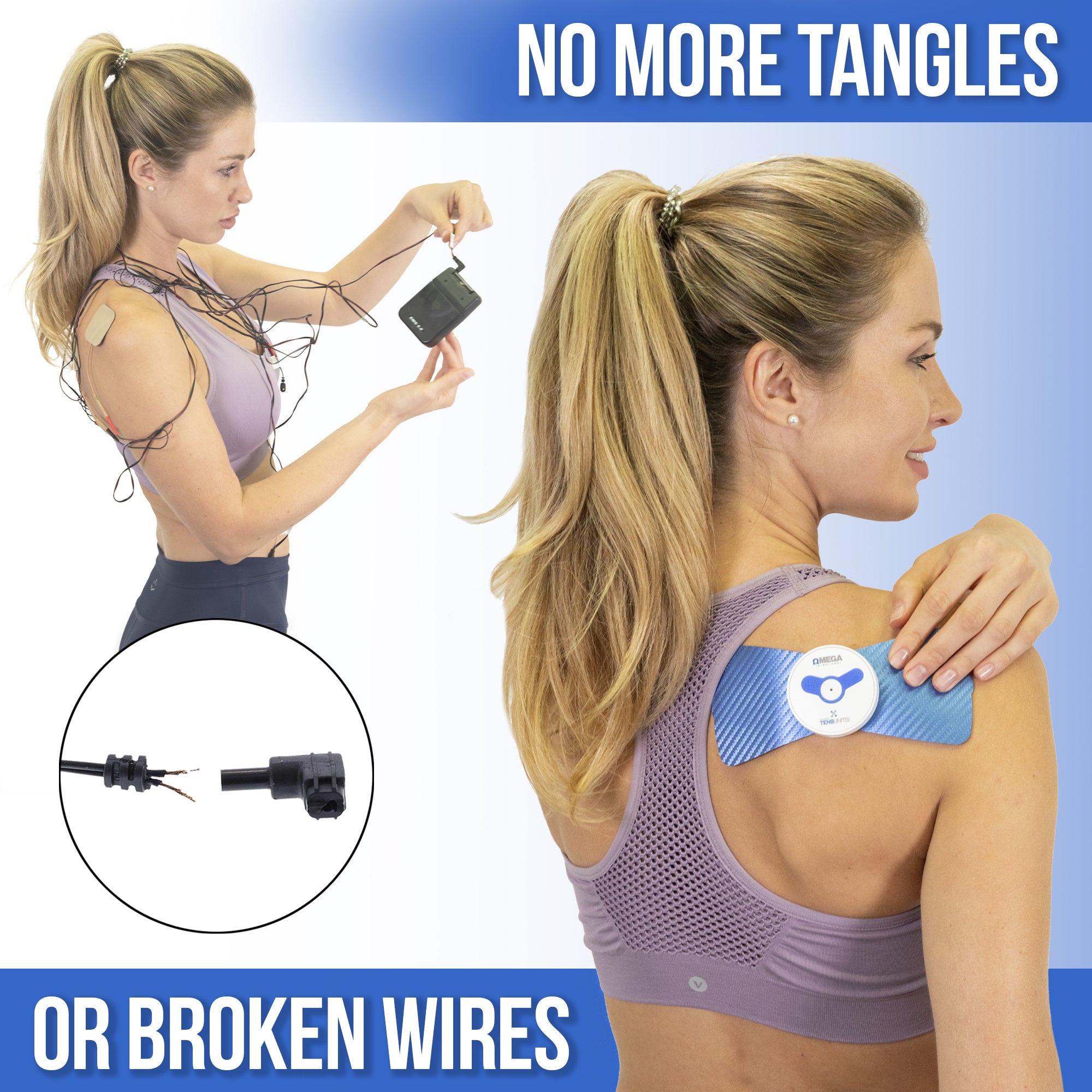 Omega Wireless TENS Unit for Pain Relief with Deluxe Remote