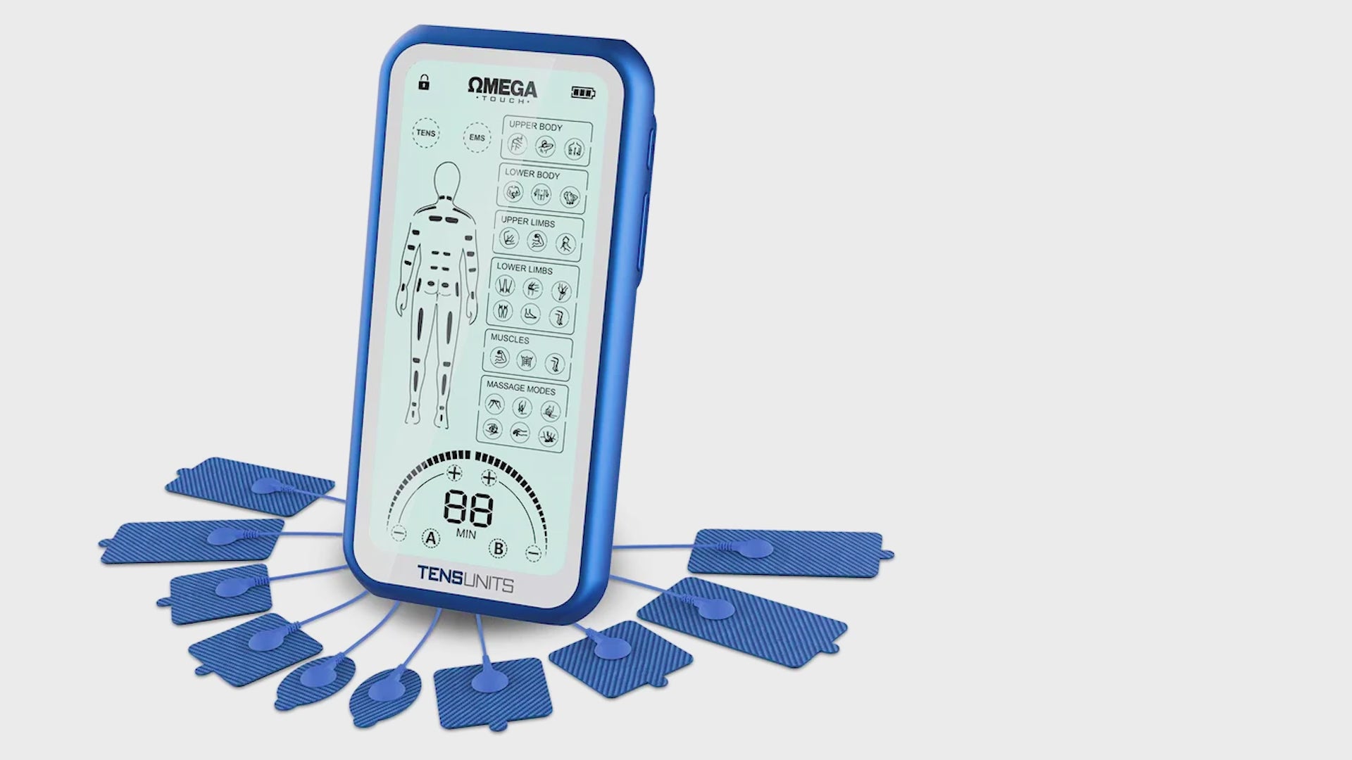 Load video: Omega Touch Tens Unit for Effective Pain Relief