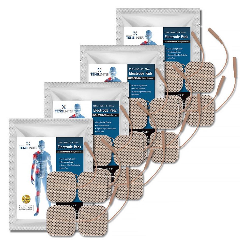 Ultra Premium: Optimal Comfort 16 Tan Cloth Electrodes, 1.5"x1.5"