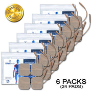Premium Comfort Plus: 24 Tan Cloth Electrodes, 2"x2", Poly Bag