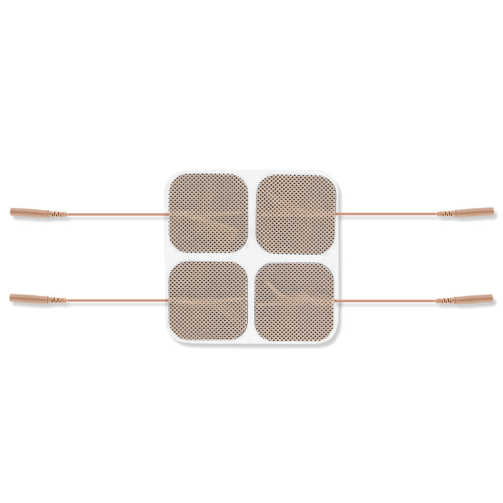 Premium Comfort Plus: 16 Tan Cloth Electrodes, 2"x2", Poly Bag