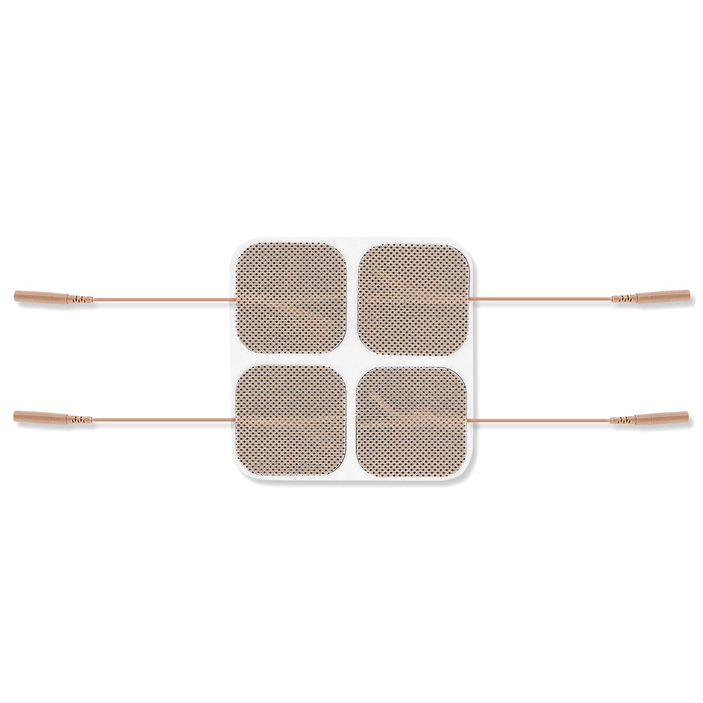Premium Comfort Plus: 24 Tan Cloth Electrodes, 2"x2", Poly Bag