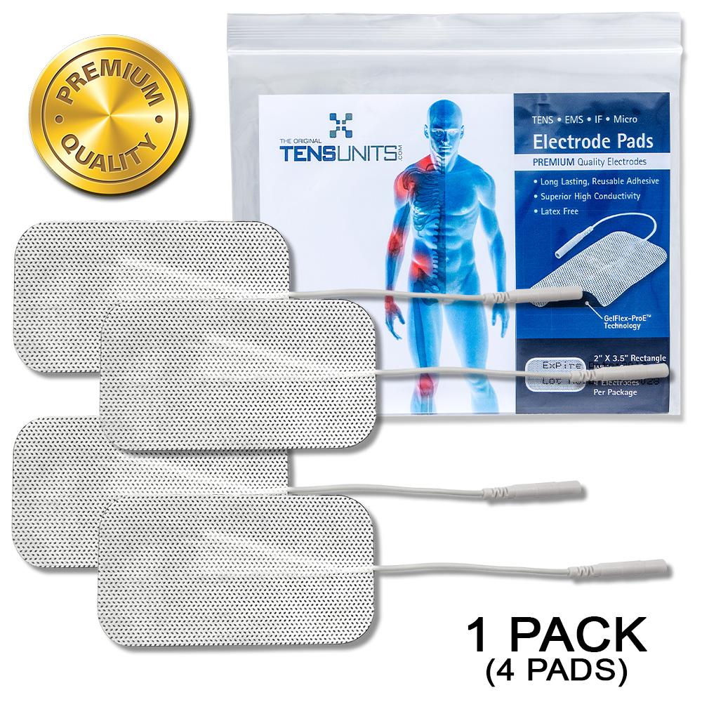 Premium Comfort Plus: 2" x 3.5" Rectangle White Cloth Electrodes