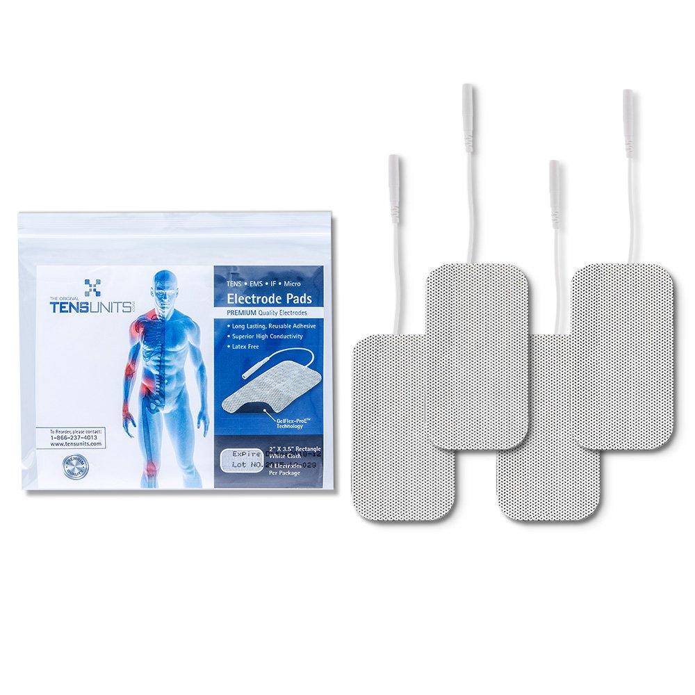 Premium Comfort Plus: 2" x 3.5" Rectangle White Cloth Electrodes