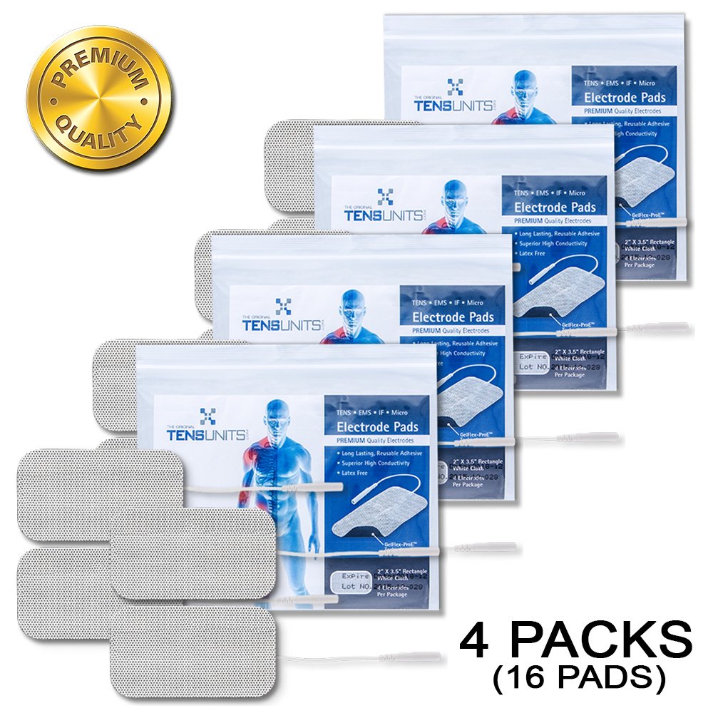 Premium Comfort Plus: 2" x 3.5" Rectangle White Cloth Electrodes