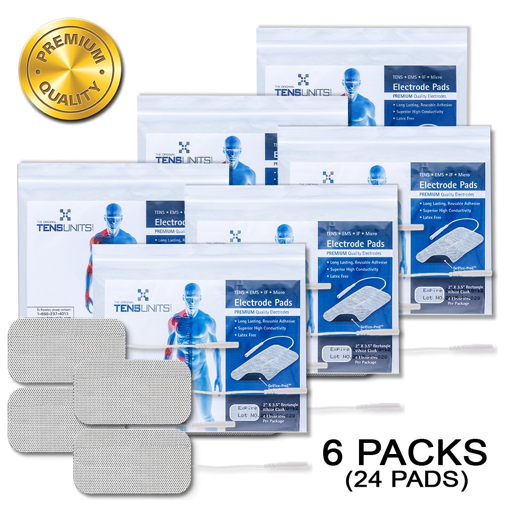 Premium Comfort Plus: 2" x 3.5" Rectangle White Cloth Electrodes