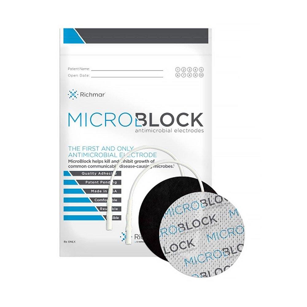 Ultra MicroBlock: 2" Round Antimicrobial Electrodes, Cloth, 4-Pack