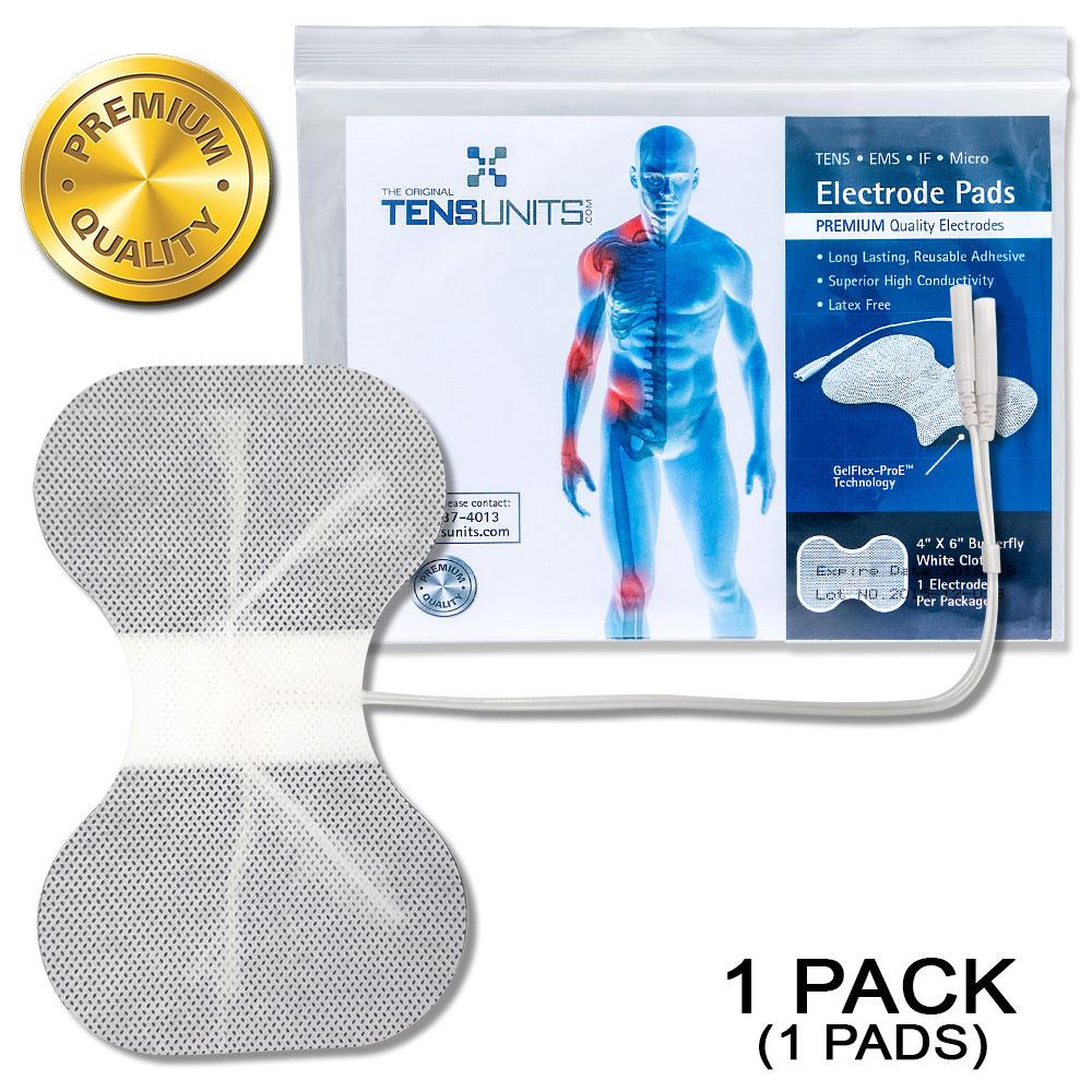Premium Comfort Plus: 4" x 6" White Cloth Butterfly Electrode