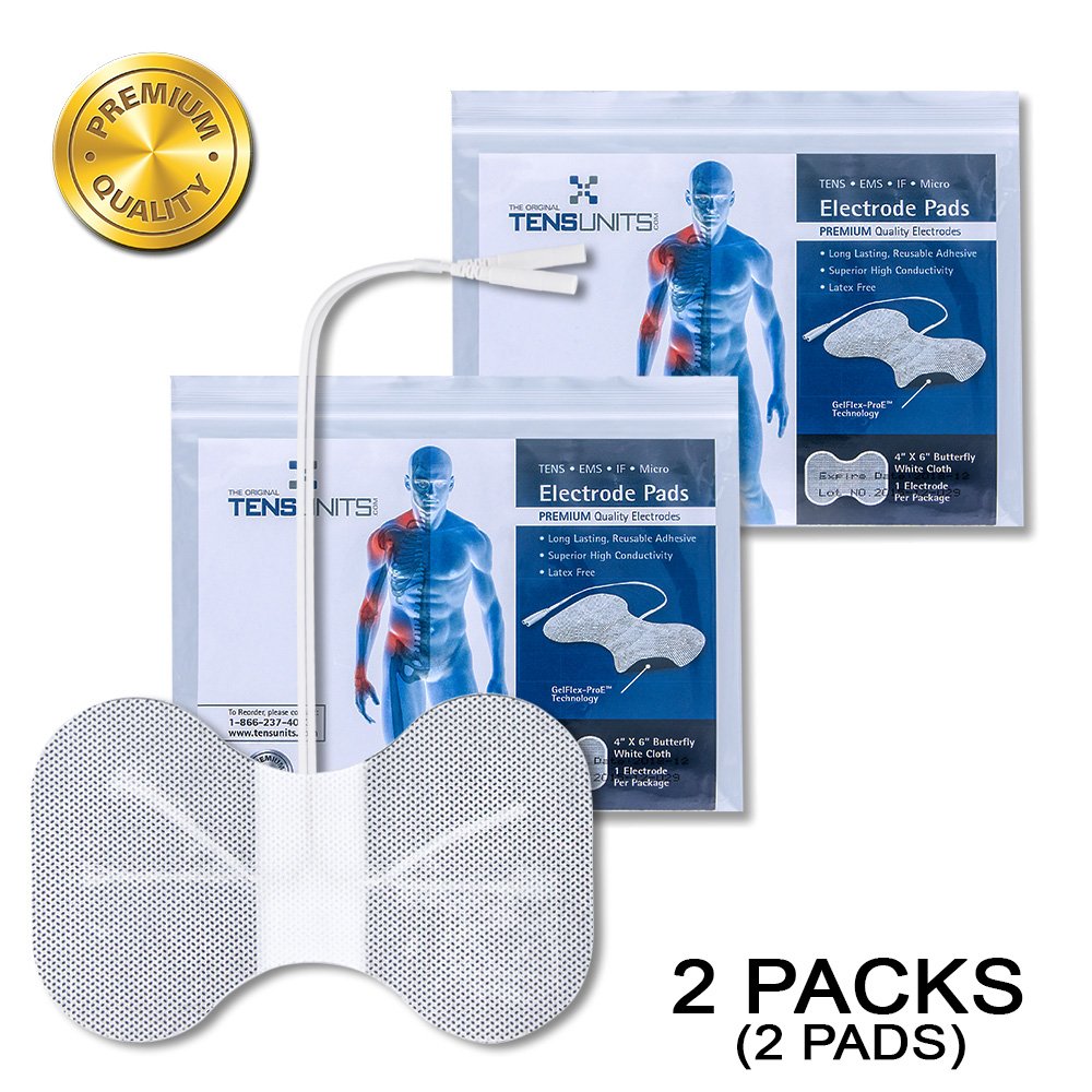 Premium Comfort Plus: 4" x 6" White Cloth Butterfly Electrode