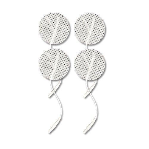 Economy 2" White Cloth Round EMS & TENS Electrode Pad - 1 Pack (4 Pads) - Tens Units