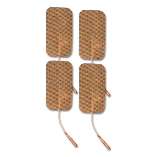 2" x 3.5" Tan Cloth Rectangle EMS & TENS Electrode Pad - 4 Pack - Tens Units
