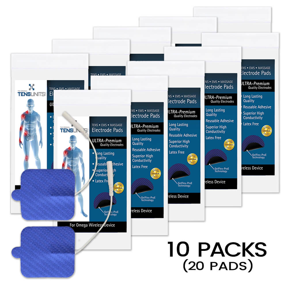 Ultra Premium: 20 Blue Mesh Cloth Electrodes, Superior Quality, 2"x2
