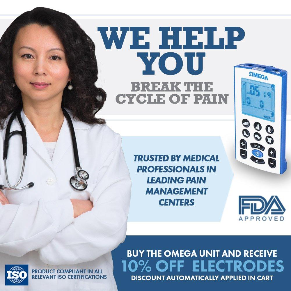 Omega Professional Tens & NMES/EMS Combo Unit for Ultimate Pain Relief